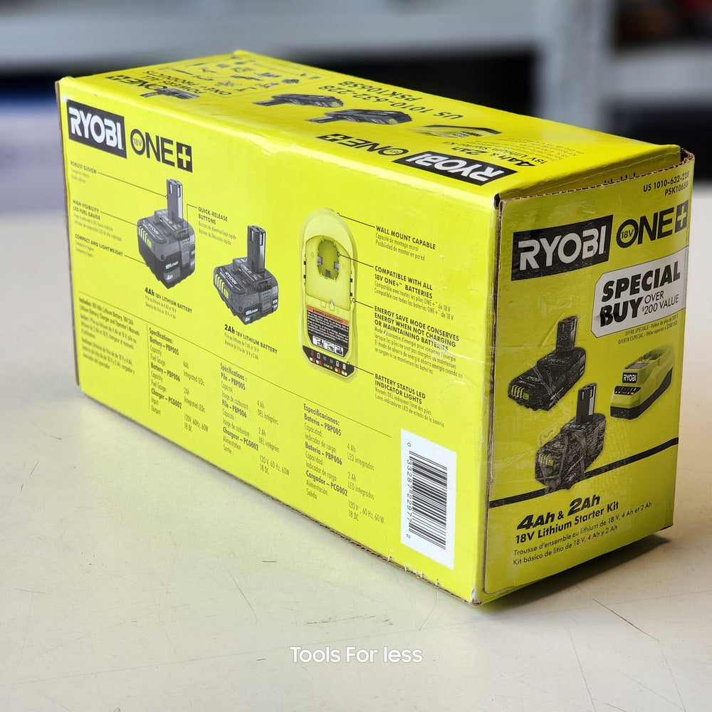 RYB 18V ONE+ 2AH/4AH STARTER KIT (PSK106SB) RYB 18V ONE+ 2AH/4AH STARTER KIT (PSK106SB)